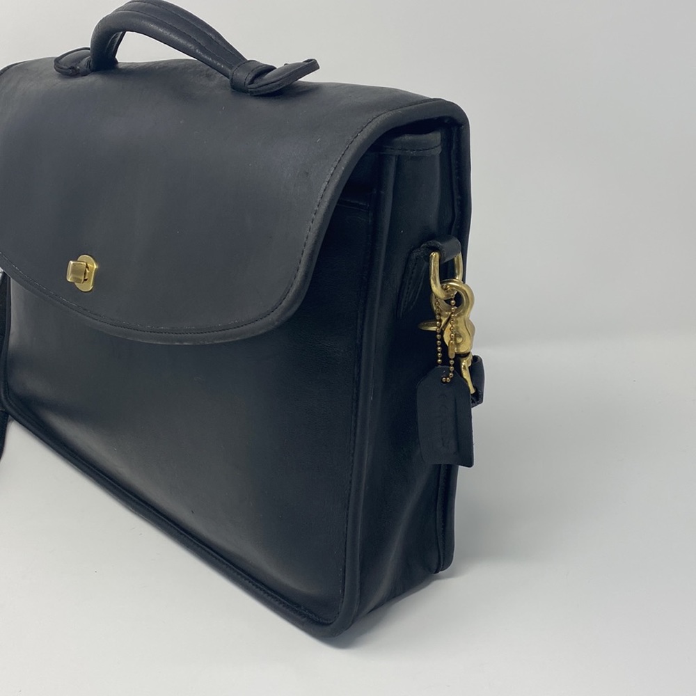 COACH Vintage Black Leather Lexington Briefcase Messenger Bag #5265 - Picture 2 of 14